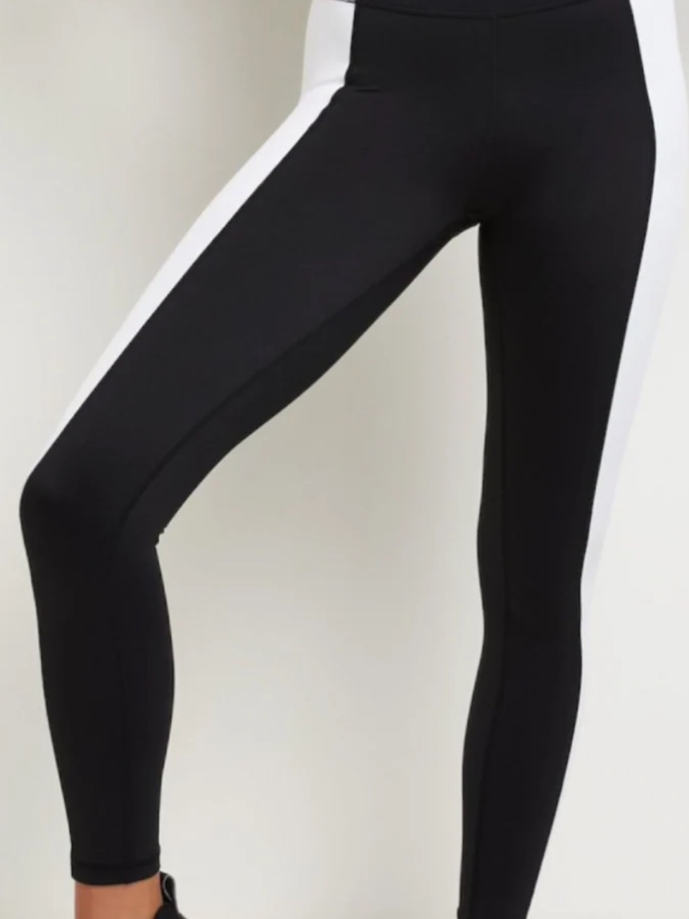 Womens Black and White Colorblock Performance Pants
